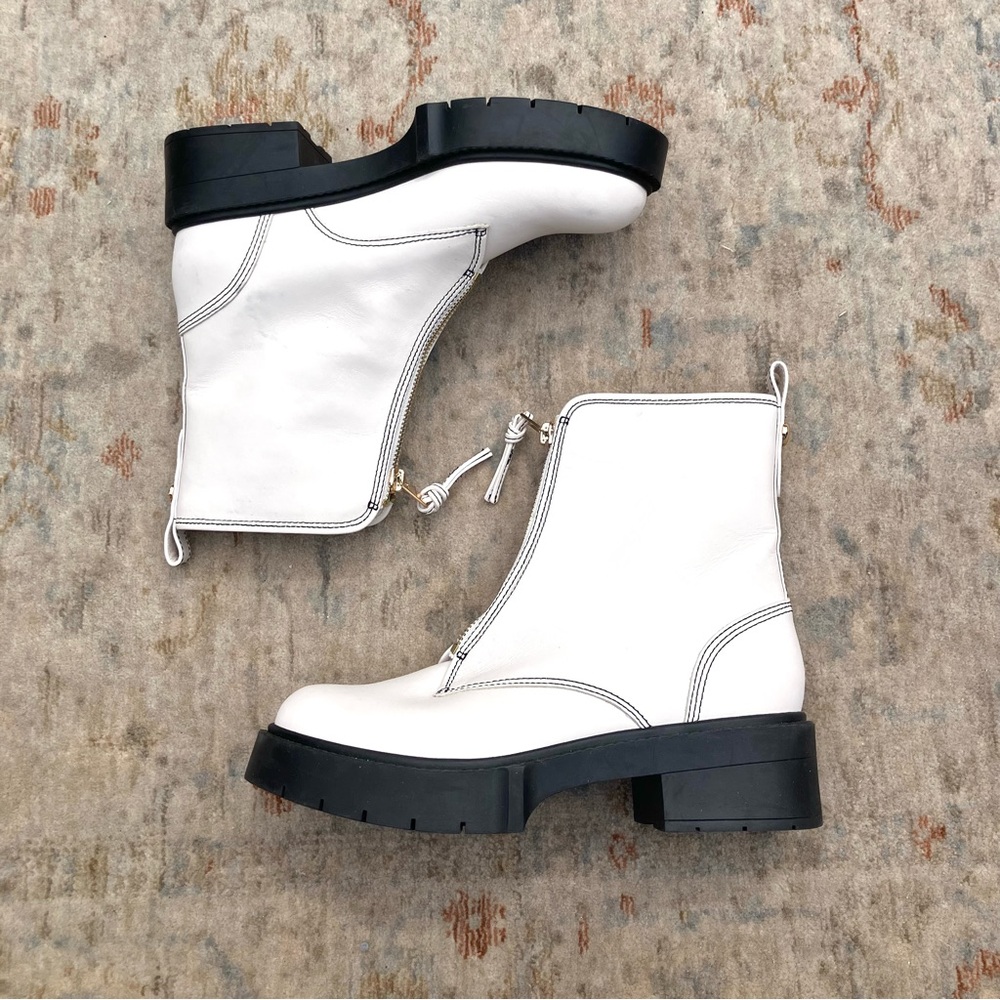 Coach White Ankle Boots with Black Sole - Picture 5 of 9